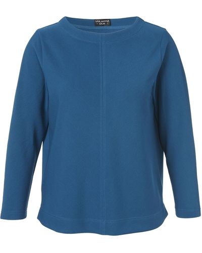 Via Appia Due Sweatshirt aus unifarbenem Stoff - Blau