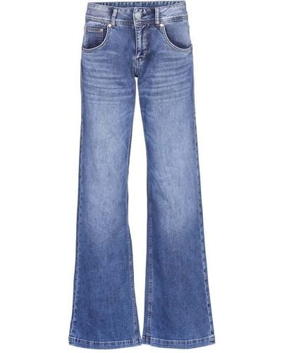 Herrlicher Bootcut- Edna Light Flared Jeans, aus leichtem Denim - Blau