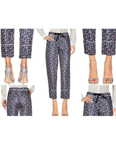 Moncler Loungehose Floral Print Tailored Silk Pants Trousers Seide Casual Hose Bo - Schwarz