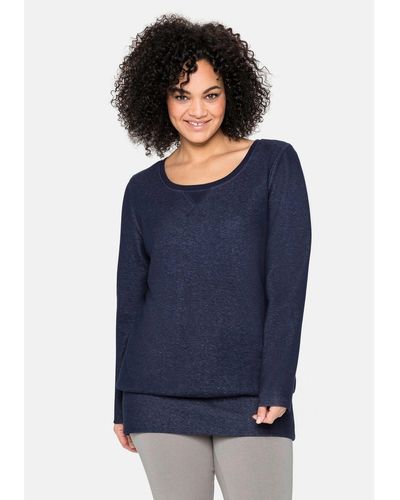 Sheego Sweatshirt Große Größen mit Anti-Pilling-Ausrüstung - Blau