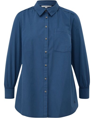 TRIANGL Hemdbluse mit Brusttasche - Blau