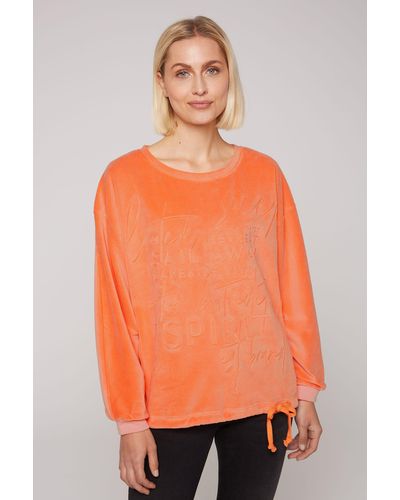 SOCCX Sweater mit Bindeband im Saum - Orange