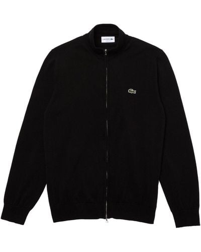 Lacoste Sweatjacke Sweatshirt mit Reißverschluss und (1-tlg) - Schwarz