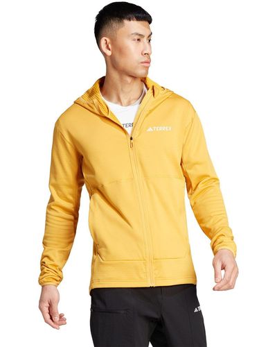 adidas Originals Laufjacke TERREX Xperior Light Hooded Fleece Jacket mit atmungsaktive Fleecematerial - Gelb