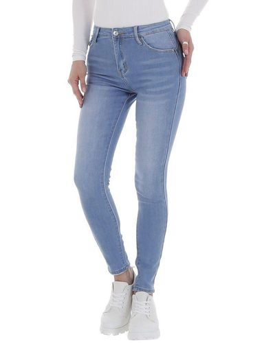Ital-Design Fit- Freizeit Stretch Skinny Jeans in Blau - Schwarz