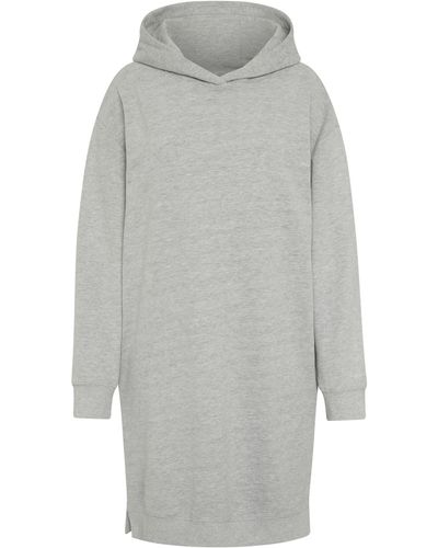 Polo Sylt Sweatkleid mit Kapuze und Label-Schriftzügen - Grau
