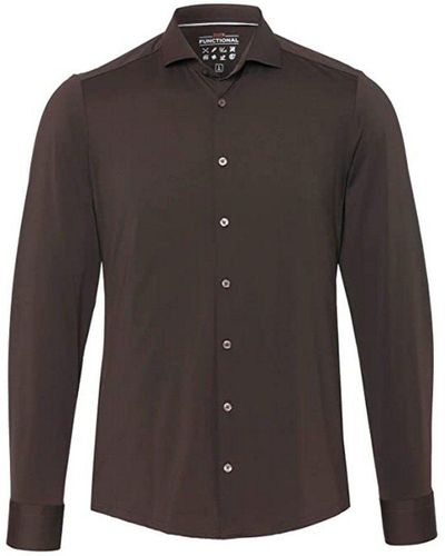 Hatico Langarmhemd dunkel-braun (1-tlg)