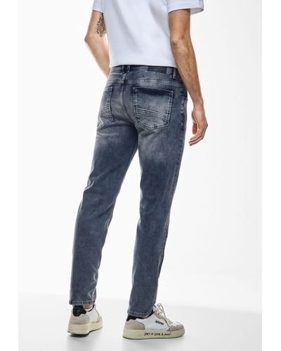 Street One Men Slim-fit-Jeans Middle Waist - Blau
