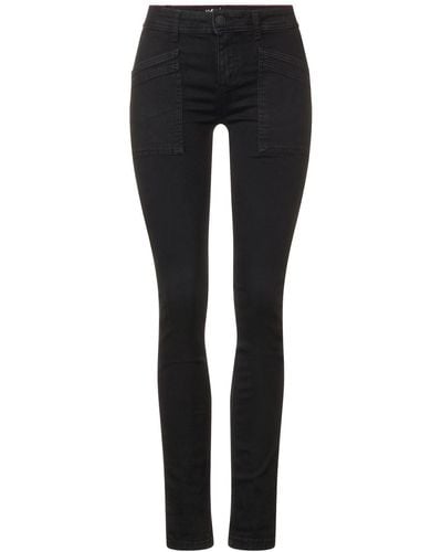 Street One Regular-fit-Jeans Style QR Jane,mw,, clean black wash - Schwarz