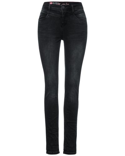 Street One Regular-fit-Jeans Style QR Jane.hw.black - Schwarz