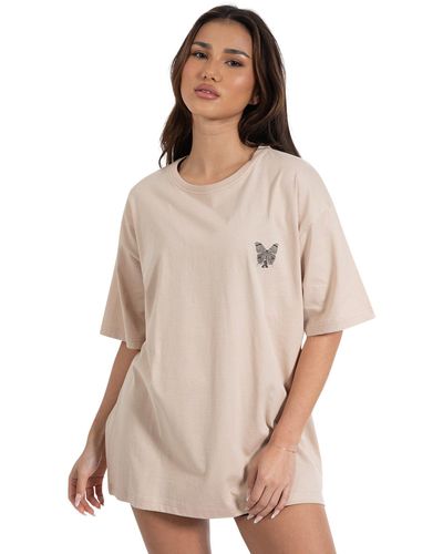 Smilodox T-Shirt Payton Oversize, 100% Baumwolle - Braun