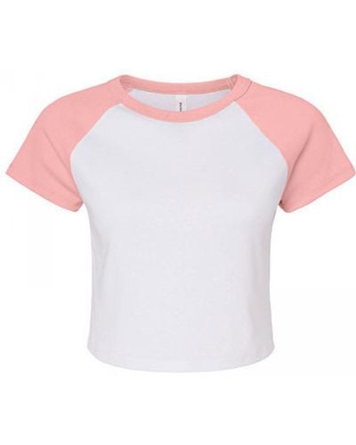 Bella Canvas Bella + Canvas Rundhalsshirt Women ́s Micro Rib Raglan Baby Tee T-Shirt - Weiß