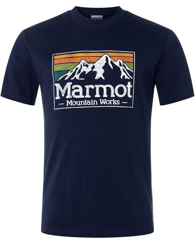 Marmot Gradient Tee Short-Sleeve T-Shirt mit Marken-Logo - Blau