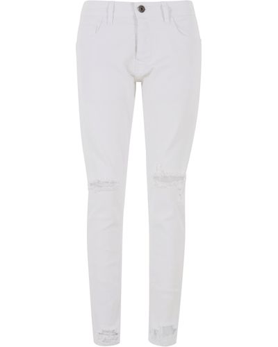 2Y Premium Bequeme Jeans Premium 2Y Destroyed Skinny Cropped Denim - Weiß