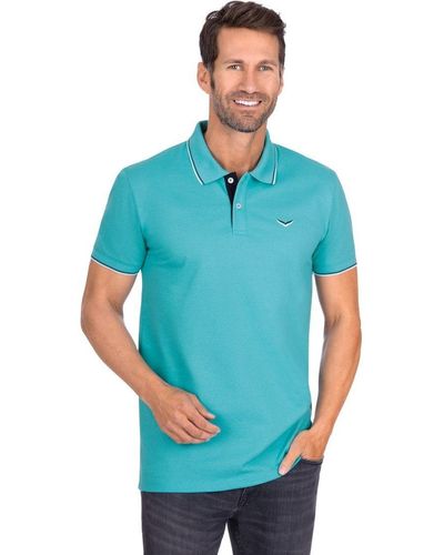 Trigema Poloshirt Slim Fit Polohemd (1-tlg) - Blau