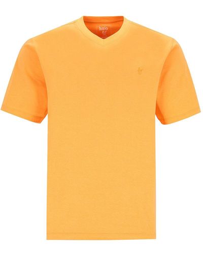 Hajo Basic-T-Shirt mit V-Ausschnitt - Orange