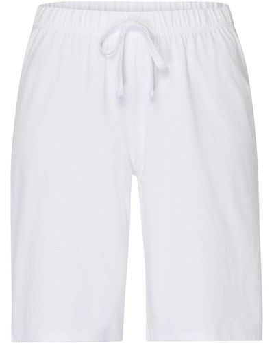 Hanro Schlafshorts Natural Wear Schlaf-shorts sleepwear schlafmode - Weiß