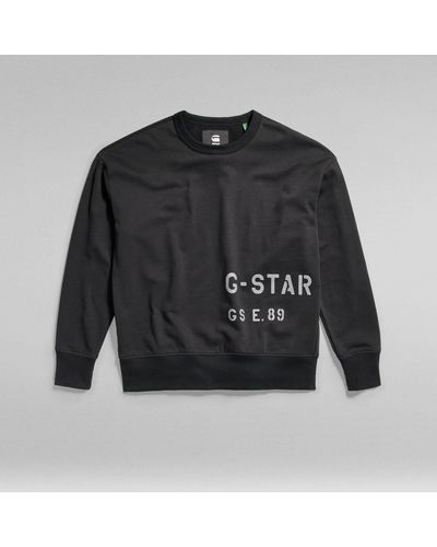 G-Star RAW Sweatshirt Multi graphic oversized r sw (1-tlg) - Schwarz
