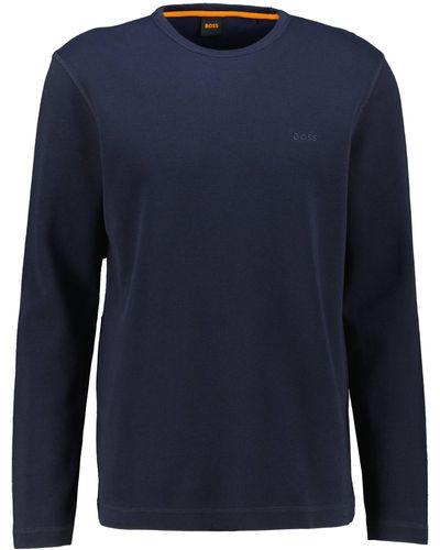 BOSS Sweatshirt Longsleeve TEMPESTO (1-tlg) - Blau
