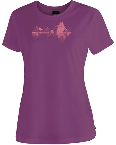 Maier Sports T-Shirt Tilia Pique W Funktionsshirt, Freizeitshirt mit Aufdruck - Lila