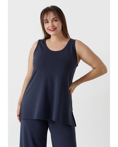 Kekoo Shirttop Top Basic A-Linie aus weicher Viskose mit Elasthan 'Essential' - Blau