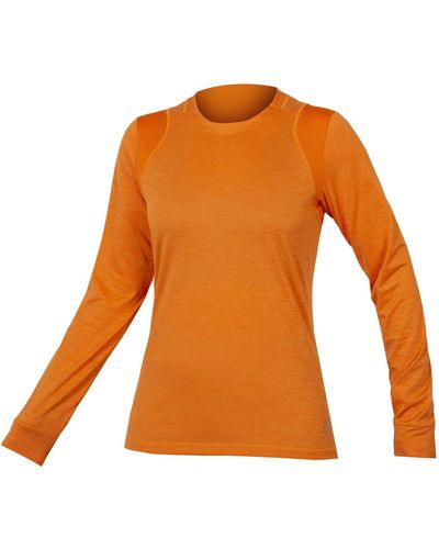 Endura Rundhalsshirt Shirt mit langen Ärmeln - Orange