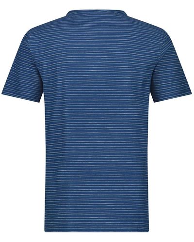 Lerros Henleyshirt Serafino-Shirt, gestreift - Blau