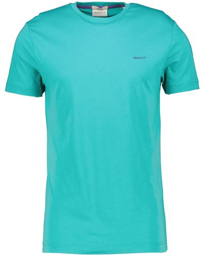 GANT T-Shirt CONTRAST LOGO Slim Fit (1-tlg) - Blau