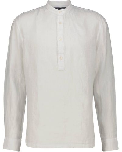Marc O' Polo Langarmhemd Leinenhemd Regular Fit (1-tlg) - Weiß