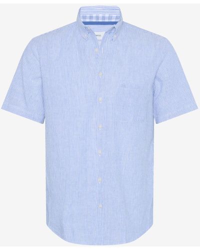 Brax Kurzarmhemd Dan S (44-4818) Streifenoptik - Blau