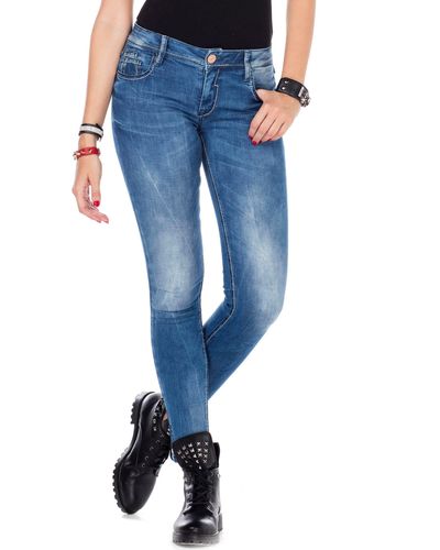 Cipo & Baxx Slim-fit-Jeans mit Stretch - Blau