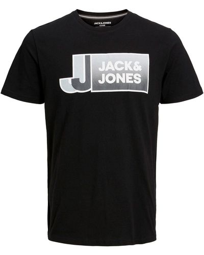 Jack & Jones & Rundhalsshirt Große Größen Logoprint T-Shirt schwarz JCOLOGAN Jack&Jones