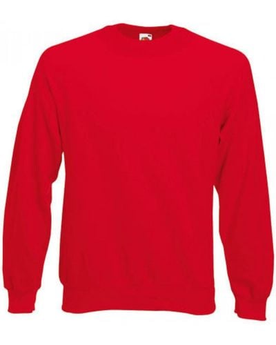 Fruit Of The Loom Classic Raglan Sweatshirt Pullover - Rot
