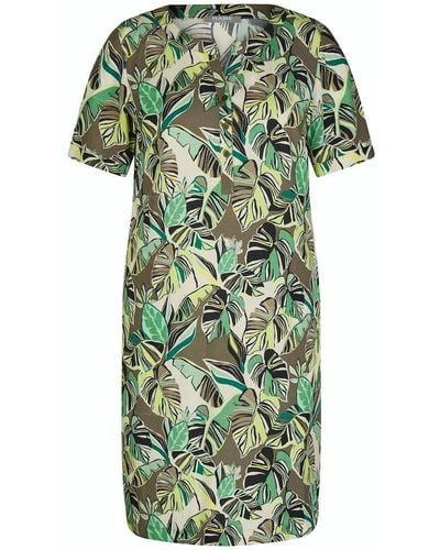 Rabe Blusenkleid mit Palmblättermuster - Grün