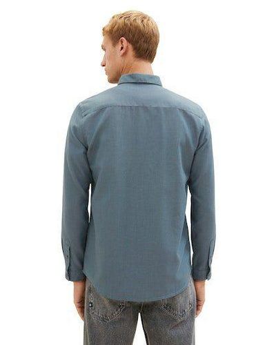 Tom Tailor Langarmhemd mit Reißverschluss-Schlitz an den Seiten - Blau
