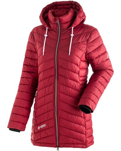 Maier Sports Funktionsjacke Notos Coat W Outdoormantel / Steppmantel mit warmer PrimaLoft® Isolation - Rot