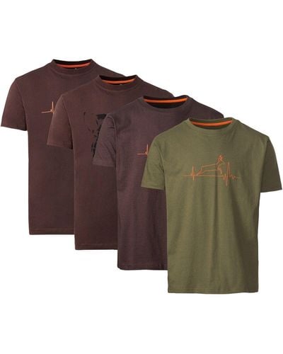 Parforce Shirt 4er Set Bock-Keiler-T-Shirts - Braun