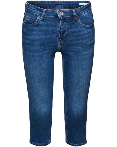 Edc By Esprit Caprihose Capri-Jeans aus Organic Cotton - Blau