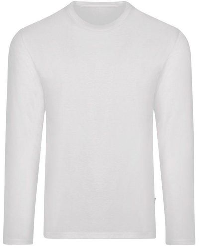 Trigema T-Shirt Langarmshirt aus 100% Baumwolle (1-tlg) - Weiß