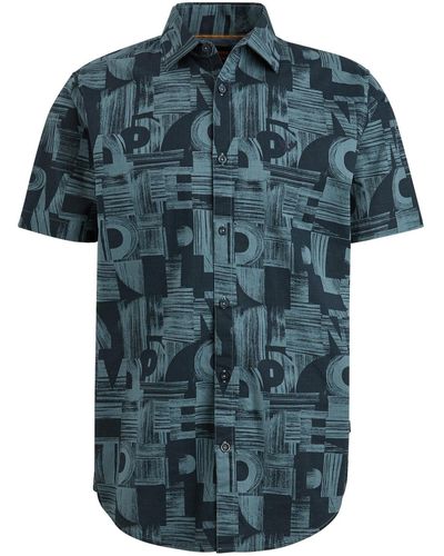PME LEGEND T- Short Sleeve Shirt Print on Ctn Sl - Blau