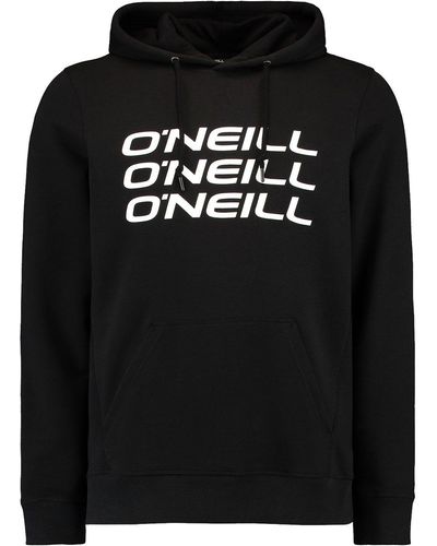 O'neill Sportswear Kapuzensweatshirt Tripple Stack Hoodie mit dreifachem Markenprint auf der Brust - Schwarz