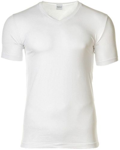 Novila T-Shirt - V-Ausschnitt, Stretch Cotton - Weiß