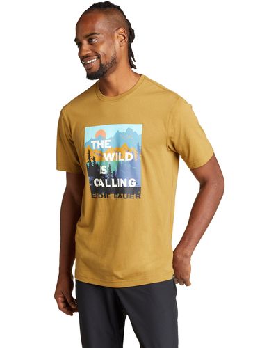 Eddie Bauer Graphic T-Shirt Wild is Calling - Braun