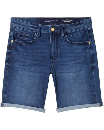 Tom Tailor Jeansshorts Shorts Kurze Hose (1-tlg) - Blau
