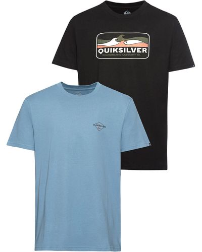 Quiksilver T-Shirt (Packung, 2-tlg., 2er-Pack) - Blau