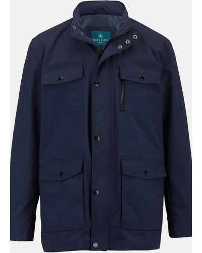 Boston Park Funktionsjacke Jacke Kapuze Zipper viele Taschen - Blau