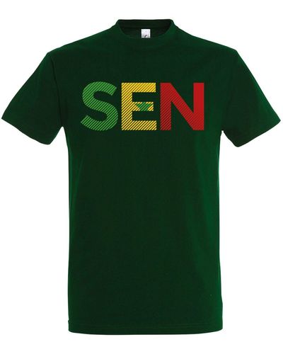Youth Designz Senegal T-Shirt im Fußball Look mit SEN Frontprint - Grün