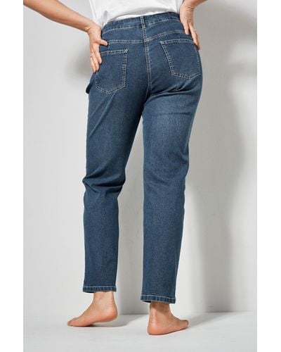 Dollywod Röhrenjeans Jeans Slim Fit 5-Pocket Stretchkomfort - Blau