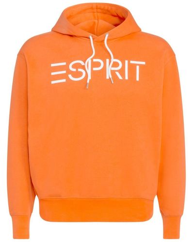 Esprit Sweatshirt Fleece-Hoodie mit Logo (1-tlg) - Orange