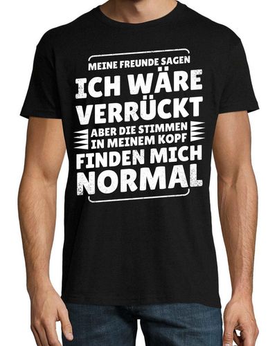 Youth Designz Print- Verrückt Normal T-Shirt mit lustigen Spruch - Schwarz